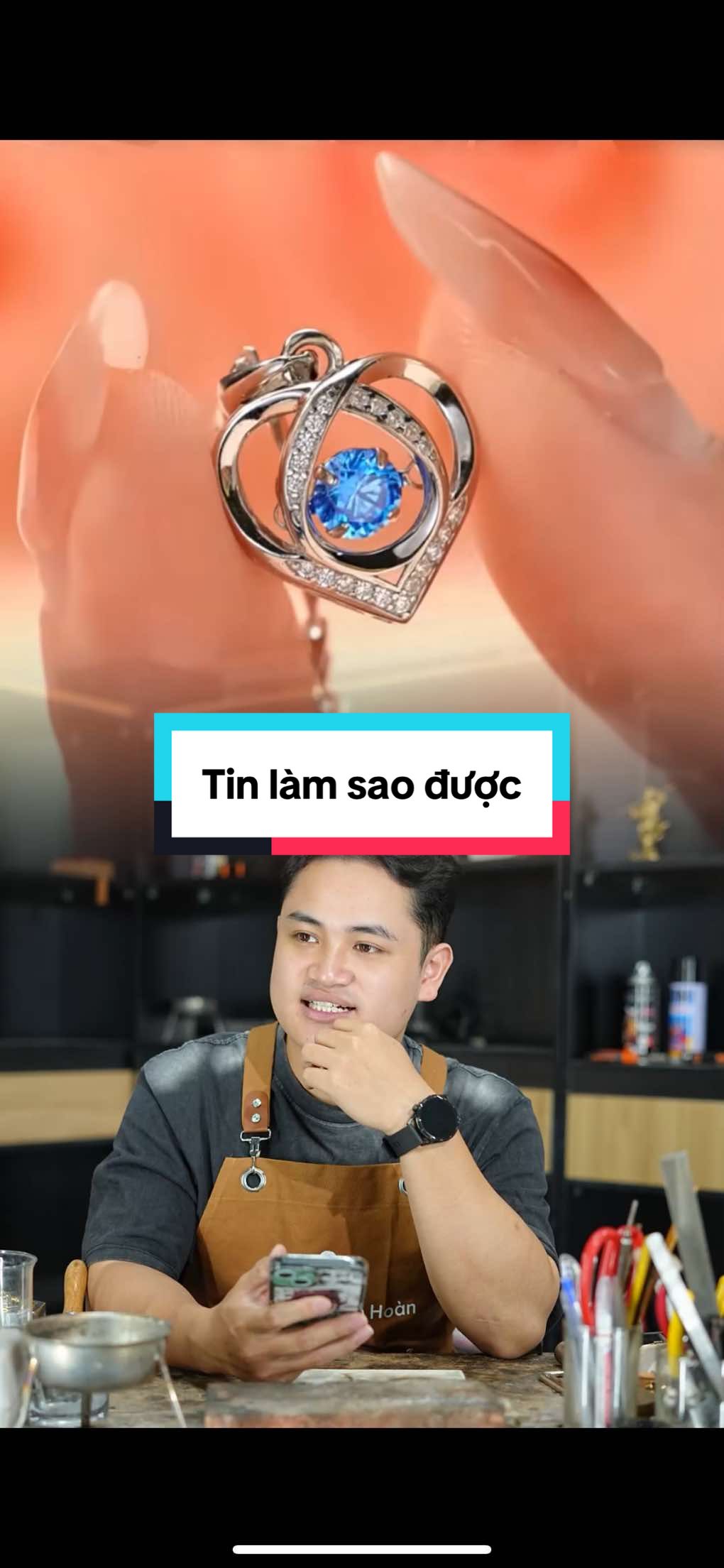 Dây chuyền trái tim xanh #M-D400782 huykvienchibao #a4 #c #g