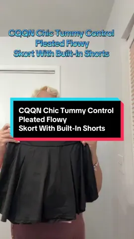 #CQQN Chic Tummy Control Pleated Flowy Skort With Built-In Shorts. #creatorsearchinsights 
