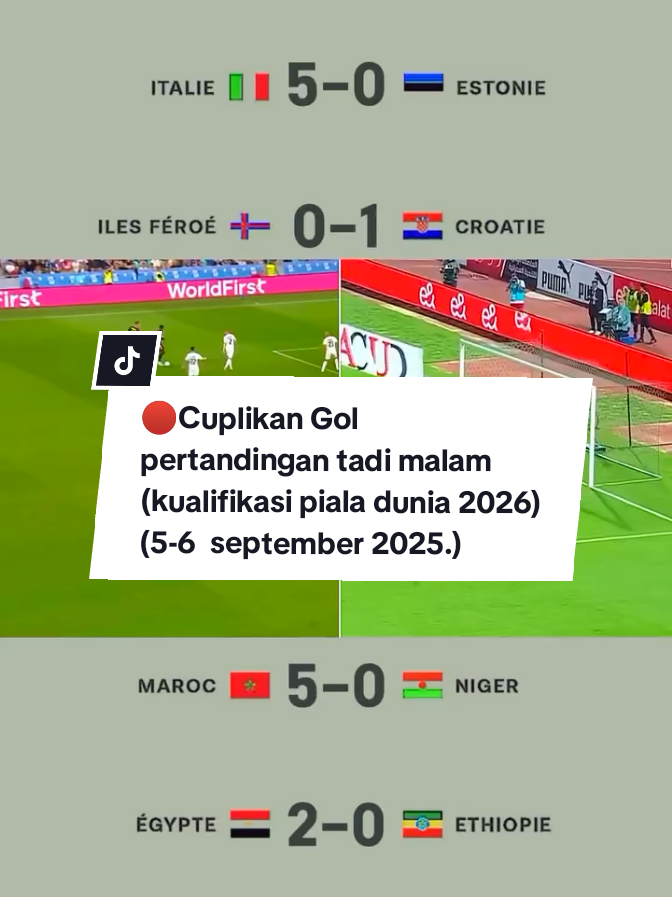 Cuplikan/Highlight Gol Gol pertandingan tadi malam di kualifikasi piala dunia 2026. #kualifikasipialadunia2026  #sepakbola #fyppppppppppppppppppppppp  #hasilbolatadimalam 