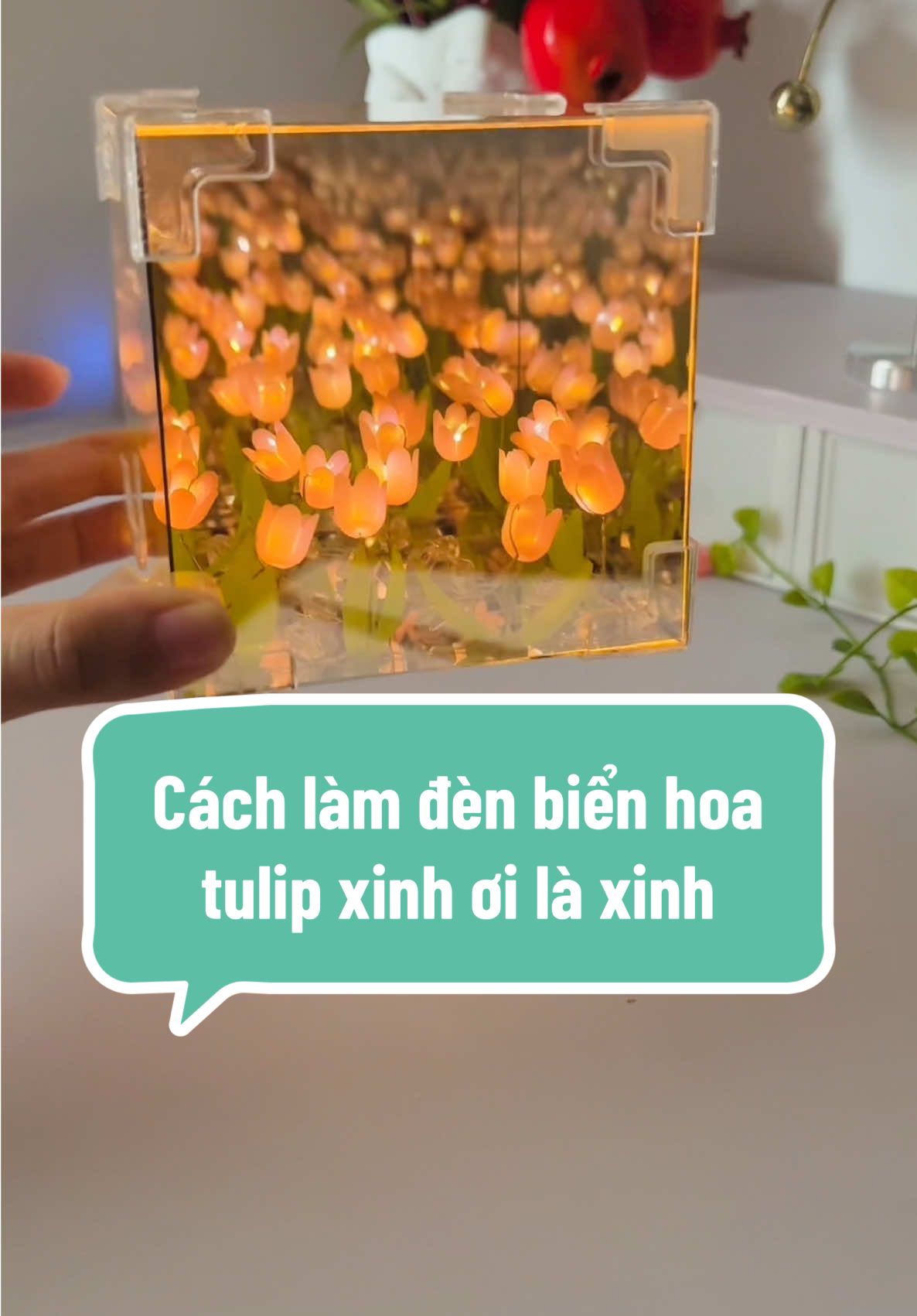 Cách làm đèn biển hoa tulip xinh ơi là xinh #denhoatulip #denhoatuliphandmade #denhoahandmade #thuytapvu #mebim 