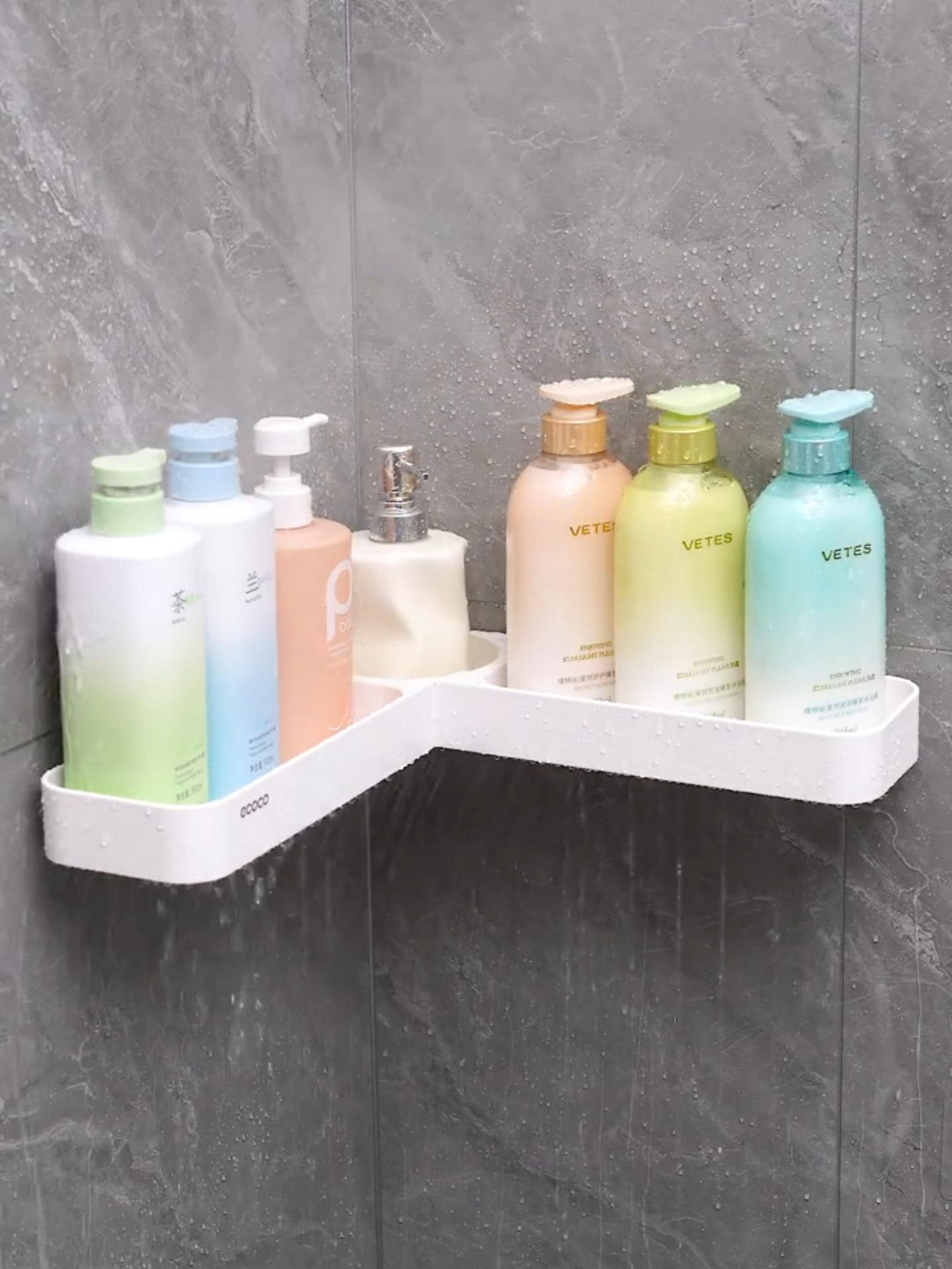 Kệ góc để đồ ECOCO 2in1 thông minh, xoay 180 độ không cần khoan vít thế hệ mới, Giá để đồ nhà tắm, nhà bếp cao cấp 24203 #kegocdantuong #kegoctuong #kegoctuongdanang #kenhatam #kenhabep #kededo #ecoco