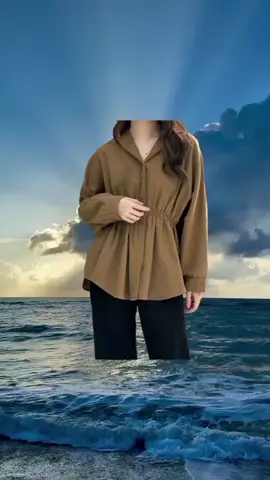 Baju Atasan Wanita Lengan Panjang  Gaya Muslim Baju Linen Mudah dan Kasual Bersaiz Besar #blouse #blousewanita #fashion #retro #fyp 