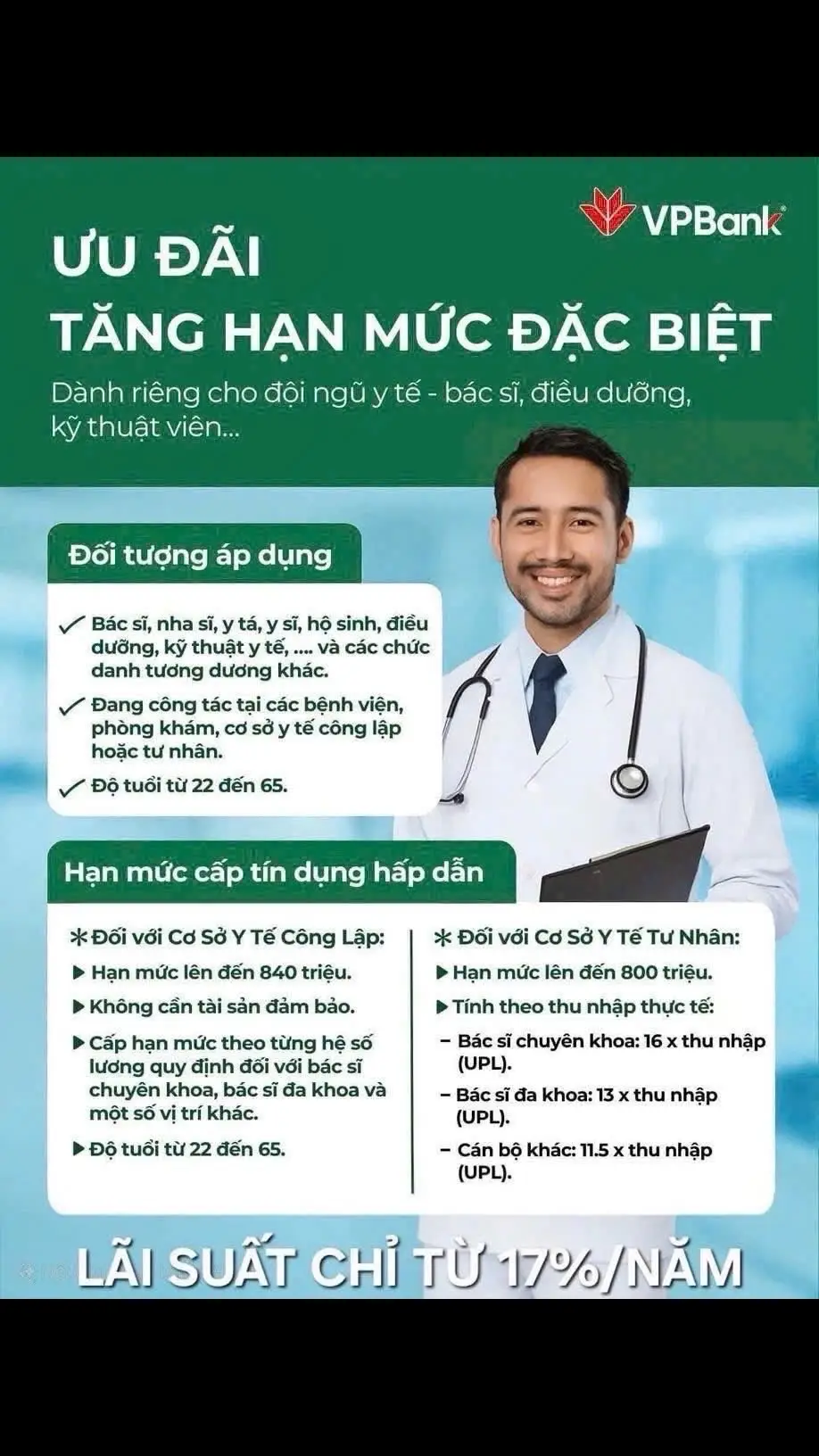 CHƯƠNG TRÌNH VAY TIÊU DÙNG CỦA VPBANK  DÀNH CHO CBNV CƠ QUAN NHÀ NƯỚC 🔥🔥 🎁🎁Đối với KH có hệ số lương  - Hệ số lương cơ bản: 1,35 - 2,34 : hạn mức vay 90tr - Hệ số lương cơ bản: 2,35 - 4 : hạn mức vay 180tr - Hệ số lương cơ bản: 4,01 - 6 : hạn mức vay 260tr - Hệ số lương cơ bản: 6,01 - 8 : hạn mức vay 400tr 🎁🎁 Đối với KH Công An- Quân đội - Hàm Sĩ : hạn mức vay 170tr - Hàm Uý : hạn mức vay 250tr - Hàm Tá : hạn mức vay 400tr - Hàm Tướng : hạn mức vay 540tr Để lại thông tin bằng cách comment hoặc liên hệ ib để được hỗ trợ ạ #vpbank #tindung #tieudung 