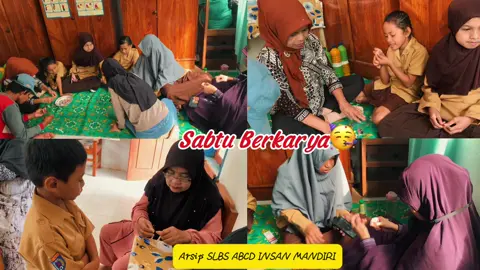 Sabtu Berkarya🥳 Hari ini anak-anak hebat kami membuat karya gantungan HP, gelang, cincin, dan gantungan kunci lucu dari manik-manik.  Kegiatan ini dinamakan “Meronce”, yaitu seni atau kegiatan merangkai/menyusun benda-benda kecil yang berlubang, seperti manik-manik, biji-bijian, atau bahan lainnya menjadi satu kesatuan yang menarik dengan bantuan benang atau tali.  Kegiatan ini sekaligus menjadi terapi permainan yang sangat bermanfaat bagi Anak Berkebutuhan Khusus karena dapat melatih motorik halus, konsentrasi, kreativitas, serta kemampuan koordinasi jari dan mata. #fyppppppppppppppppppppppp  #foryoupage❤️❤️ #anakberkebutuhankhusus #anakberkebutuhankhusushebat #slbhebat 