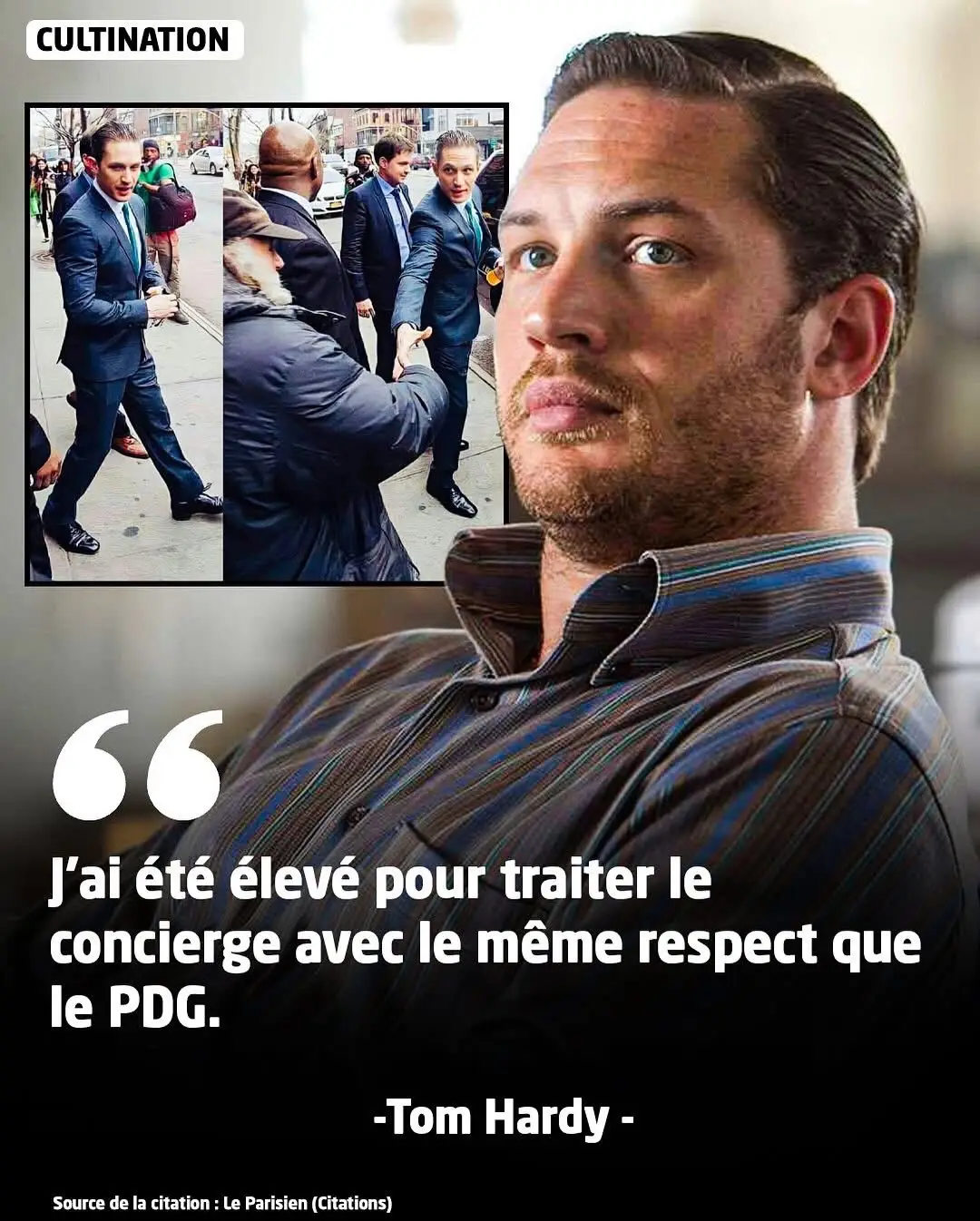 . Suivez-nous sur @cultination.officiel pour plus d’infos chaque jour 🧠 . Sources des infos : Ouest France + Le Parisien Citation + Tok Hardy ITW + Quotes of Tom Hardy #france #cultination01 #citation #tomhardy #thaïland 