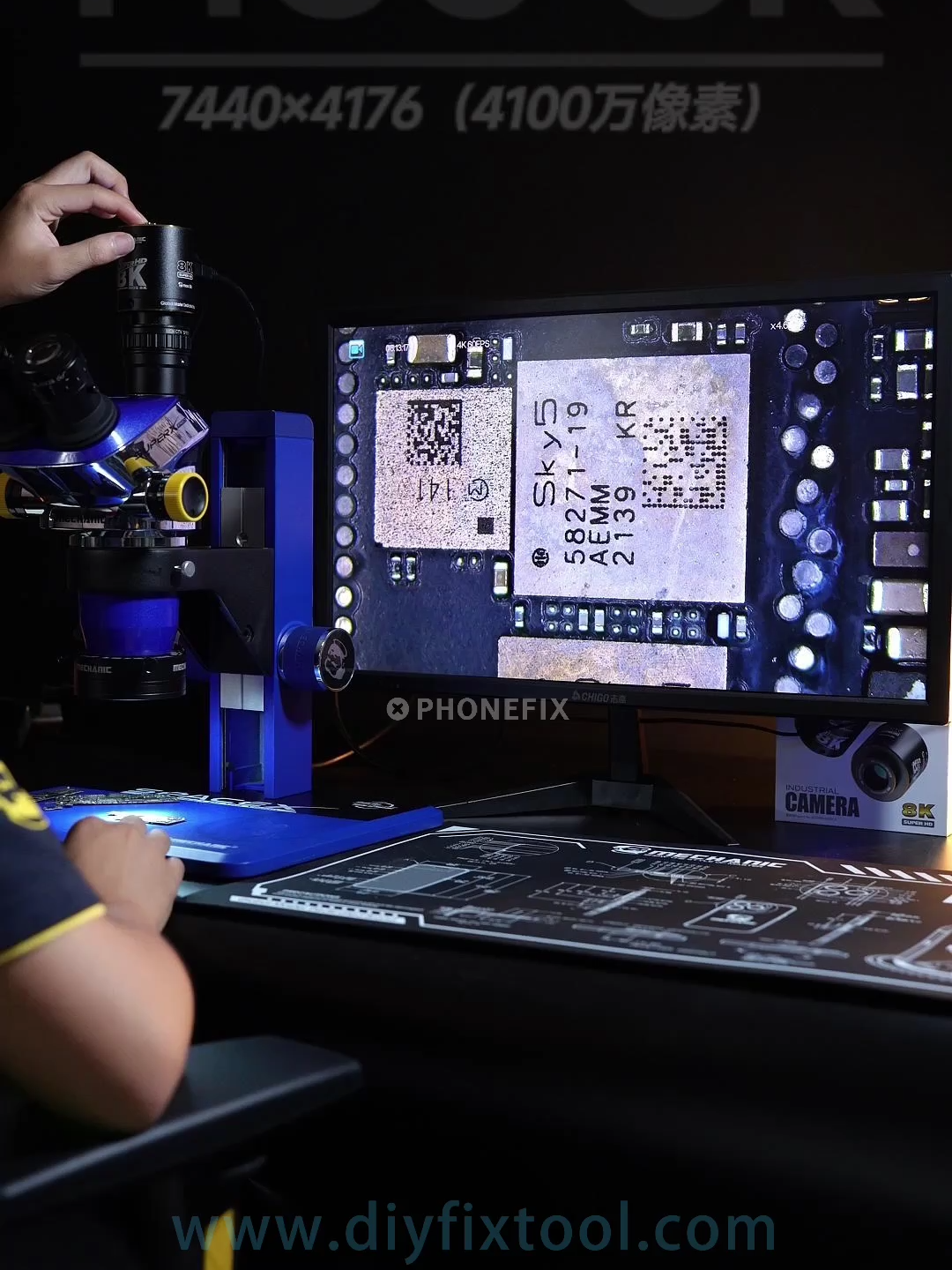 Fix the Mobile Phone PCB CPU BGA Chips Using a MECHANIC MOS-8K Ultra HD 4K Industrial Camera with a Trinocular Stereo Microscope or a C-mount lens. Cámara industrial MECHANIC MOS-8K Ultra HD 4K. #MECHANIC #microscope #trinocularmicroscope #stereomicroscope #HDmicroscope #cpurepair #motherboardrepair #HDMIcamera #phonecpu #diyfixtool #CHINAPHONEFIX #PHONEFIX #iphonerepair #mobilephone #cpu #camera #microscopecamera #4kcamera