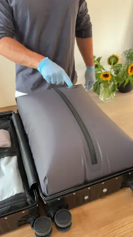 The ultimate suitcase. The Combag air is light weight and has a built in vacuum compression system which allows you to bring up to 50% more! This smart luggage is all you need for your next trip! #asmr #travel #luggage 