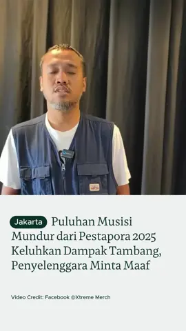 Puluhan band membatalkan partisipasi dalam Pestapora 2025, menyusul pernyataan permintaan maaf dari pihak penyelenggara. Isu ini mencuat ke publik setelah sejumlah grup musik menyampaikan kekhawatiran terhadap dampak lingkungan khususnya dari aktivitas pertambangan yang menyebabkan kerusakan ekosistem serius menjabarkan bentuk solidaritas dengan situasi perubahan iklim yang kian mendesak. Meskipun penyelenggara telah menyampaikan permintaan maaf secara terbuka, langkah penarikan diri musisi ini menyoroti urgensi penanganan krisis lingkungan. Data resmi menyebutkan bahwa operasi tambang menghasilkan limbah tailing dalam jumlah sangat besar, yang memperparah kerusakan habitat dan kualitas air secara luas. Studi independen bahkan menyatakan bahwa kerusakan akibat operasi tambang ini mencapai triliunan rupiah. sementara laporan lebih rinci menunjukkan bahwa endapan limbah mencapai ratusan ribu ton per hari, menyebar sepanjang aliran sungai yang akhirnya mencemari laut, serta menyebabkan turunnya populasi ikan lokal secara drastis. Di tengah kegelisahan publik tersebut, beberapa musisi terkemuka tampil memberikan respons positif: Yacko dan Sal Priadi menyumbangkan sebagian hasil pendapatan mereka untuk WALHI (Wahana Lingkungan Hidup Indonesia), sebagai bentuk dukungan konkret terhadap penanganan perubahan iklim dan pemulihan lingkungan. Gimana menurut kalian?