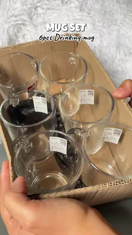 Good quality na tasa clear at hindi naninilaw! napakasosyal netoo !! ❤️ #mug #mugset #6pcsmug #clearglass #delisogamug 