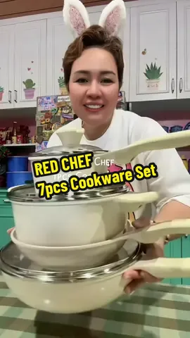 RED CHEF 7pcs Cookware Set #redchef #redchefcookware #cookware #ceramics 