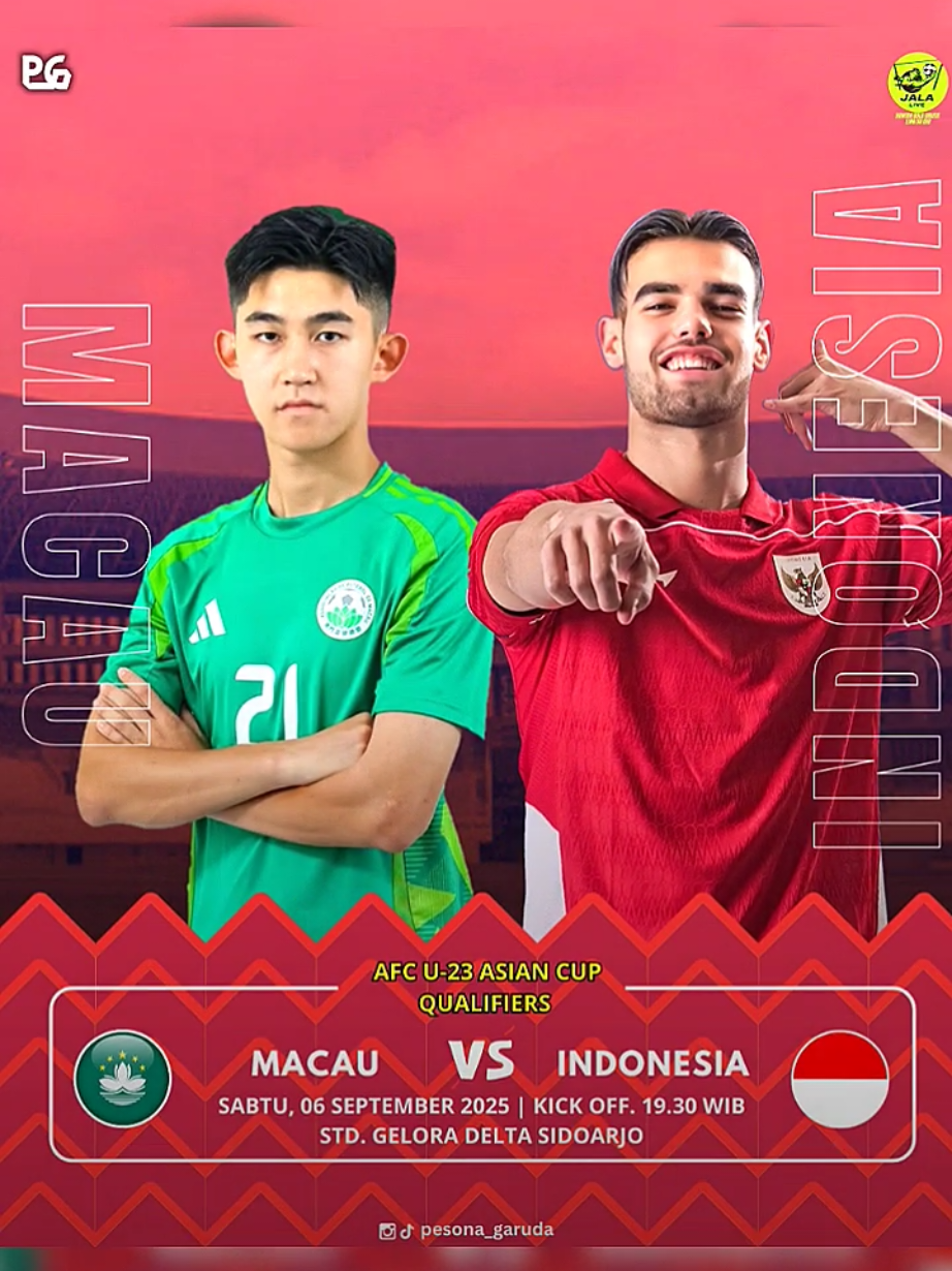 Malam Ini‼️Prediksi Skor Gais, Indonesia vs Macau 🇮🇩🔥🇲🇴 Cek link di bio untuk nonton livestreaming Indonesia vs Macau, atau bisa kunjungi @jalaliveofficial   - - - - - #matchday #timnasday #garudamuda #timnasindonesia #macau #afcu23asiancupqualifiers #fyp #pesonagaruda 
