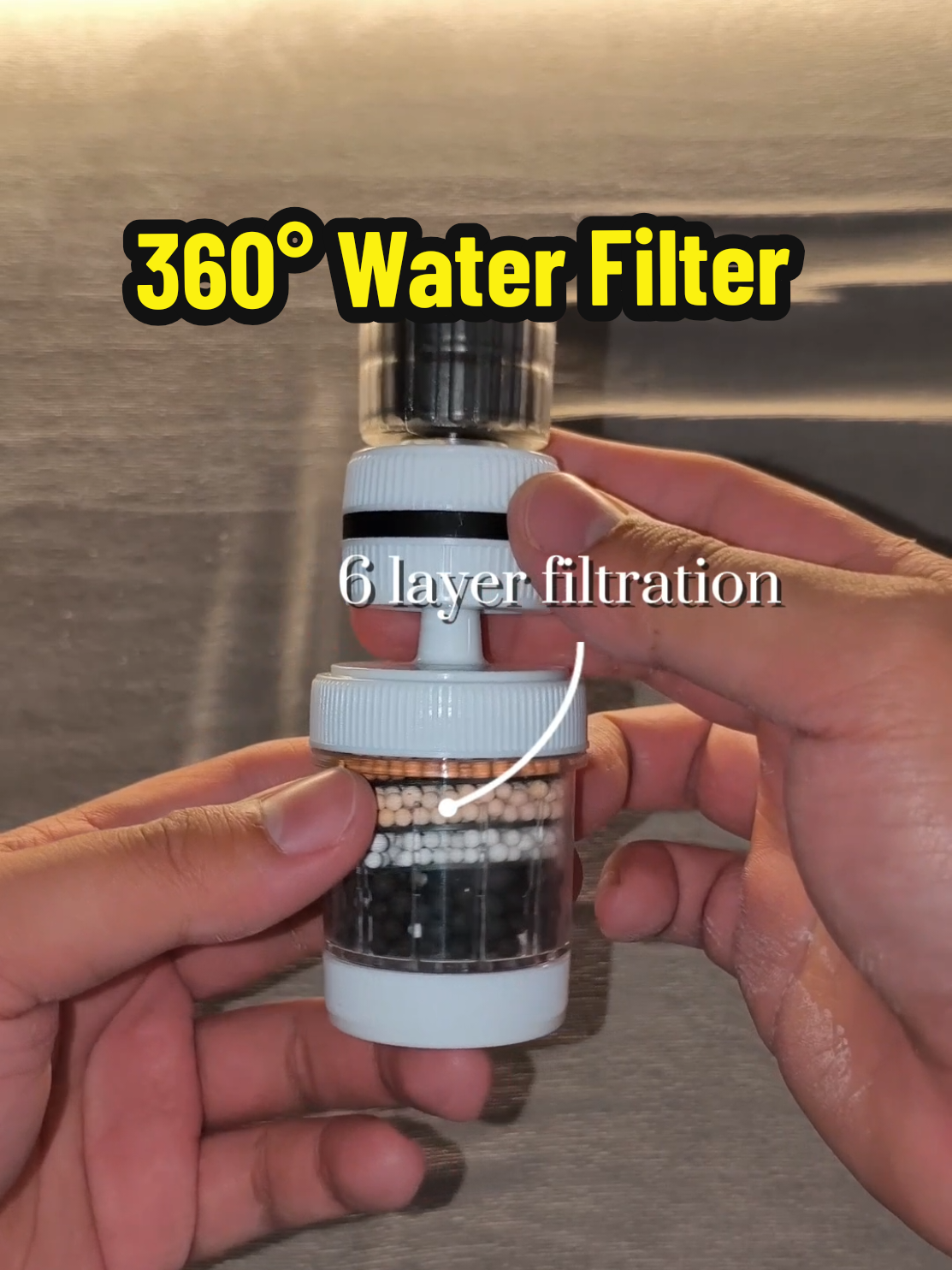 Mas malinis, mas safe, at mas tipid ang tubig gamit ang 6 Layer Filtration 360° Faucet Filter! 🚰✨ Equipped with 6 layers of powerful filtration, tinatanggal nito ang dumi at impurities sa tubig para mas ligtas gamitin sa paghuhugas ng pagkain, pagluluto, o kahit sa araw-araw na gamit sa kusina.  May 360° rotation at splash-proof design kaya mas convenient at less kalat habang ginagamit. Matibay, madaling ikabit, at sulit sa presyo! ⚠ Disclaimer: Price may vary depending on seller promos. Always check the yellow basket for the updated price. #homeessentials #waterfilter  #kitchenmusthave #filter 