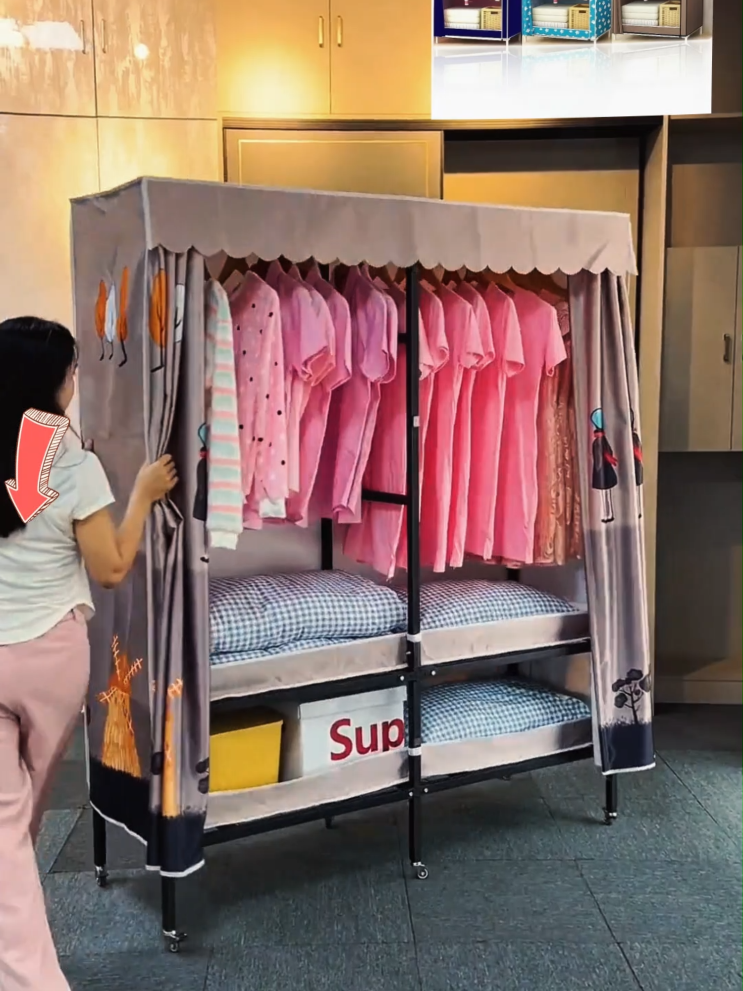 Zipper Clothes Storage Wardrob is very easy to use and can be used anywhere. There are many colors and styles. It is highly recommended to buy#fyp #foryou #tiktokshop #goodthing #dailynecessities #Home