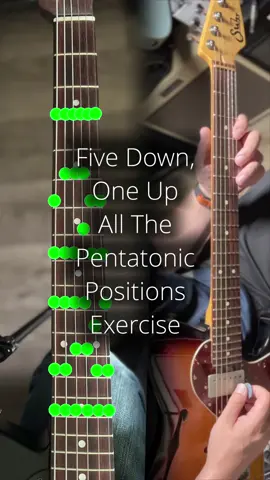 Five down, One Up through pentatonic positions  … … … #guitartutorial #guitarlesson #guitarlessons #guitarexercise #yogitheguitarist 