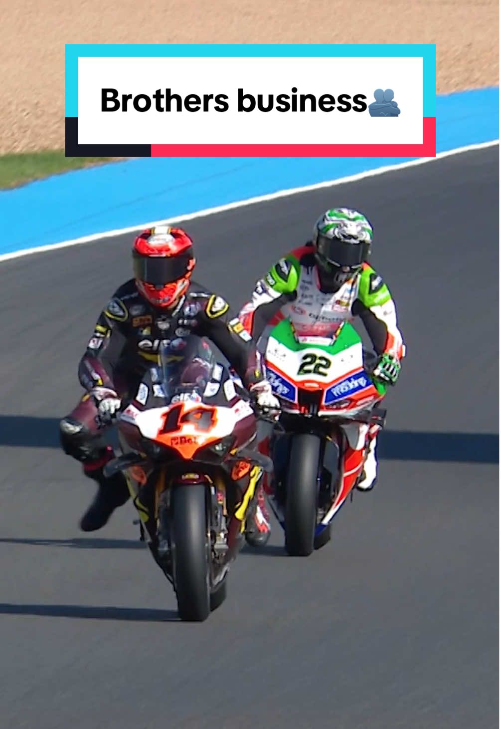Working together🤝 Brothers business at Magny-Cours Superpole 🫂 #FrenchWorldSBK 🇫🇷 #WorldSBK #motorcycle #Motorsport #racing #sportsontiktok