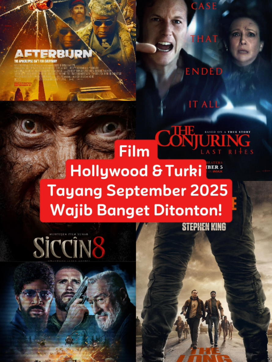 September 2025 = bulan penuh film keren! Dari horor Conjuring sampai horor Turki Siccin 8, udah siap nonton yang mana duluan? 👀 #TikTokTainment #filmrecommendation #rekomendasifilm #september #fypviralシ 
