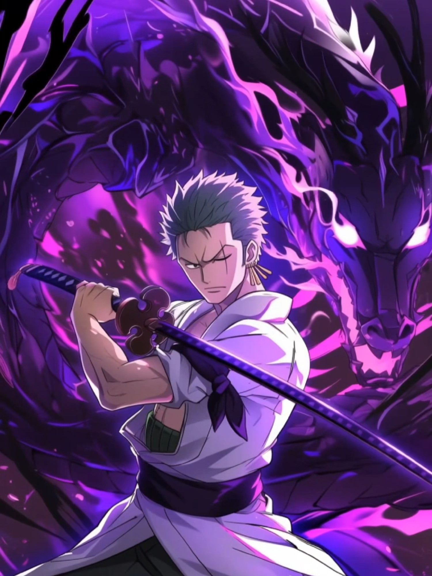 Live Wallpaper ｜白い衣のゾロ × 黒龍斬⚡️刀意が竜と化す瞬間 😀Follow to get the HD Wallpaper for free. #wallpaper #wallpapers #phonewallpaper #livewallpaper #phonewallpaper #iphonewallpaper #ライブ壁紙 #壁紙 #iphone壁紙 #onepiece #zorocosplay