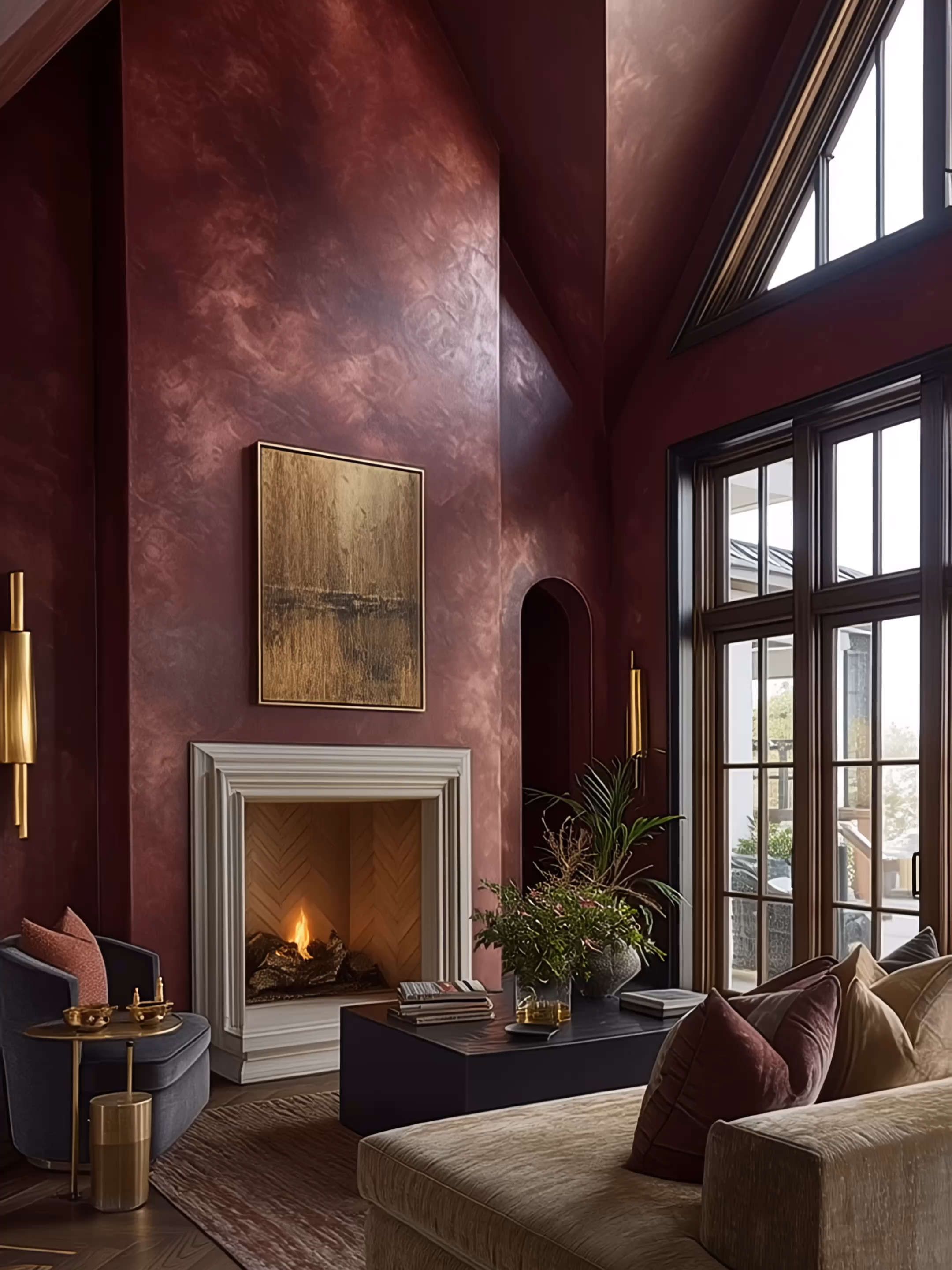 Wine Red Chromatic Minimalism A Luxury Interior Design by Aspire Interiors Step inside 'Wine Red Chromatic Minimalism,' a luxury interior design concept where a single, immersive color is brought to life through a symphony of textures. From polished Rosso Levanto marble to satin-finish fluted wood, discover how a monochromatic palette can create a rich, dynamic, and deeply atmospheric home. Built on a 'Refined Brutalism' foundation, this suite is a testament to the power of focused, textural design. #InteriorDesign #LuxuryHome #AIinteriordesign #Minimalism #Monochromatic #Brutalism #HomeTour