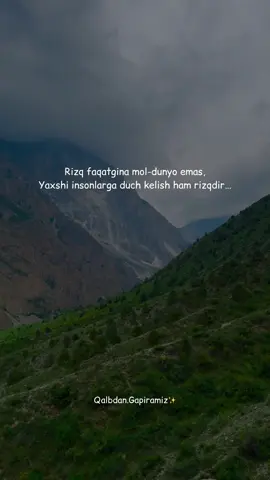 Rizq faqatgina mol-dunyo emas… #qalbdangapiramiz 