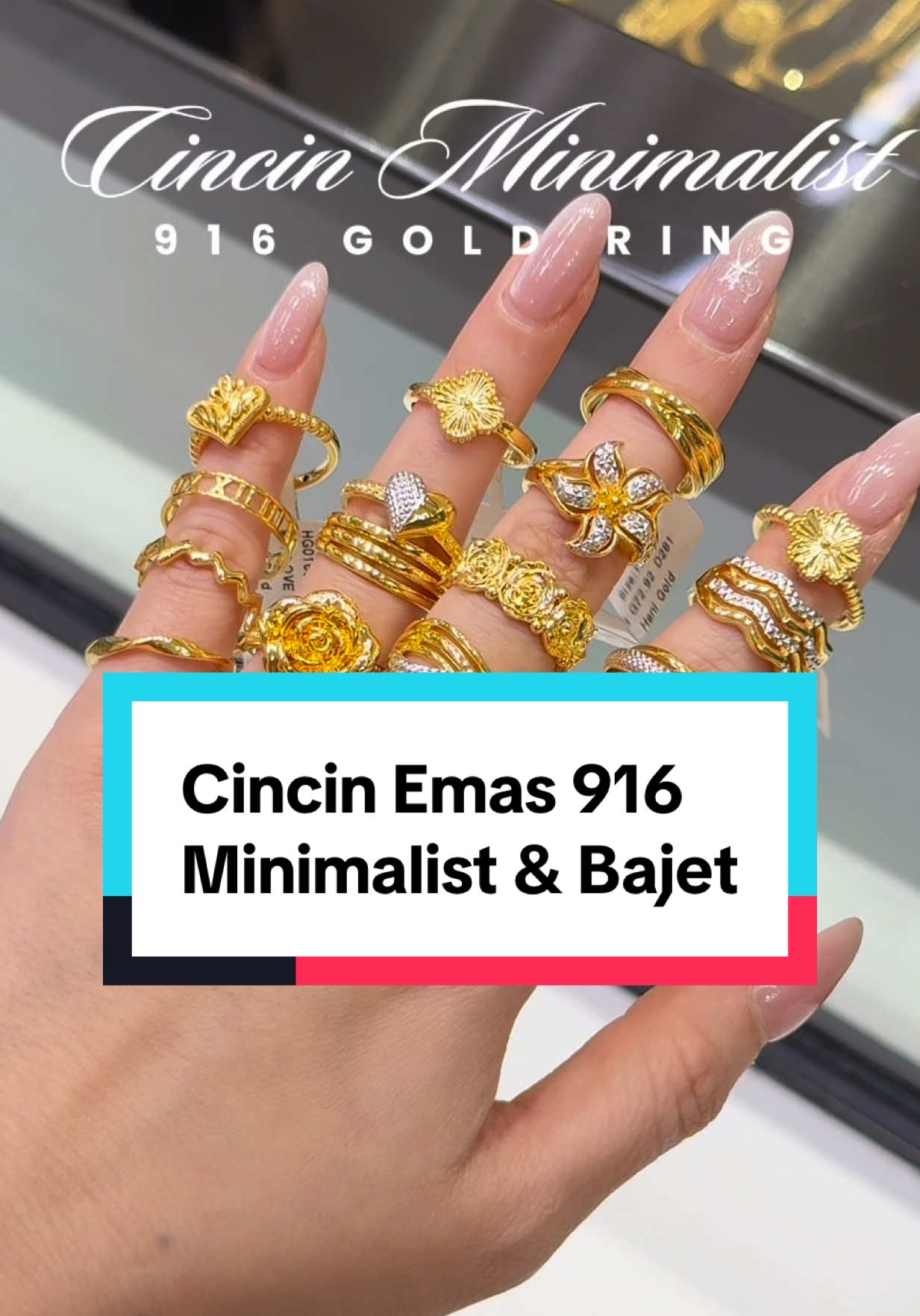 Cincin lawa tak semestinya mahal 💍 ✨ Design cincin koleksi ni semua cantik2 😍 Cepat grab sebelum habis! 💨 📍Hani Gold, Uptown Damansara PJ Buka setiap hari 11:00am - 6:30pm #fyp #hanigold #viral #cincinemas916 #emas916 