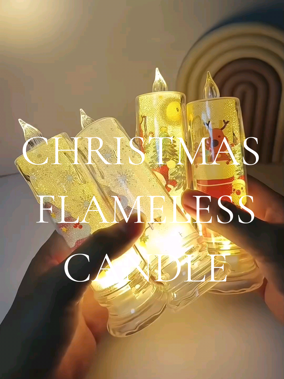 Glow that brings the holiday spirit🎄❄🌟 #christmaslights #holidaydecor #christmascandles  #flamelesscandle  #creatorsearchinsights 