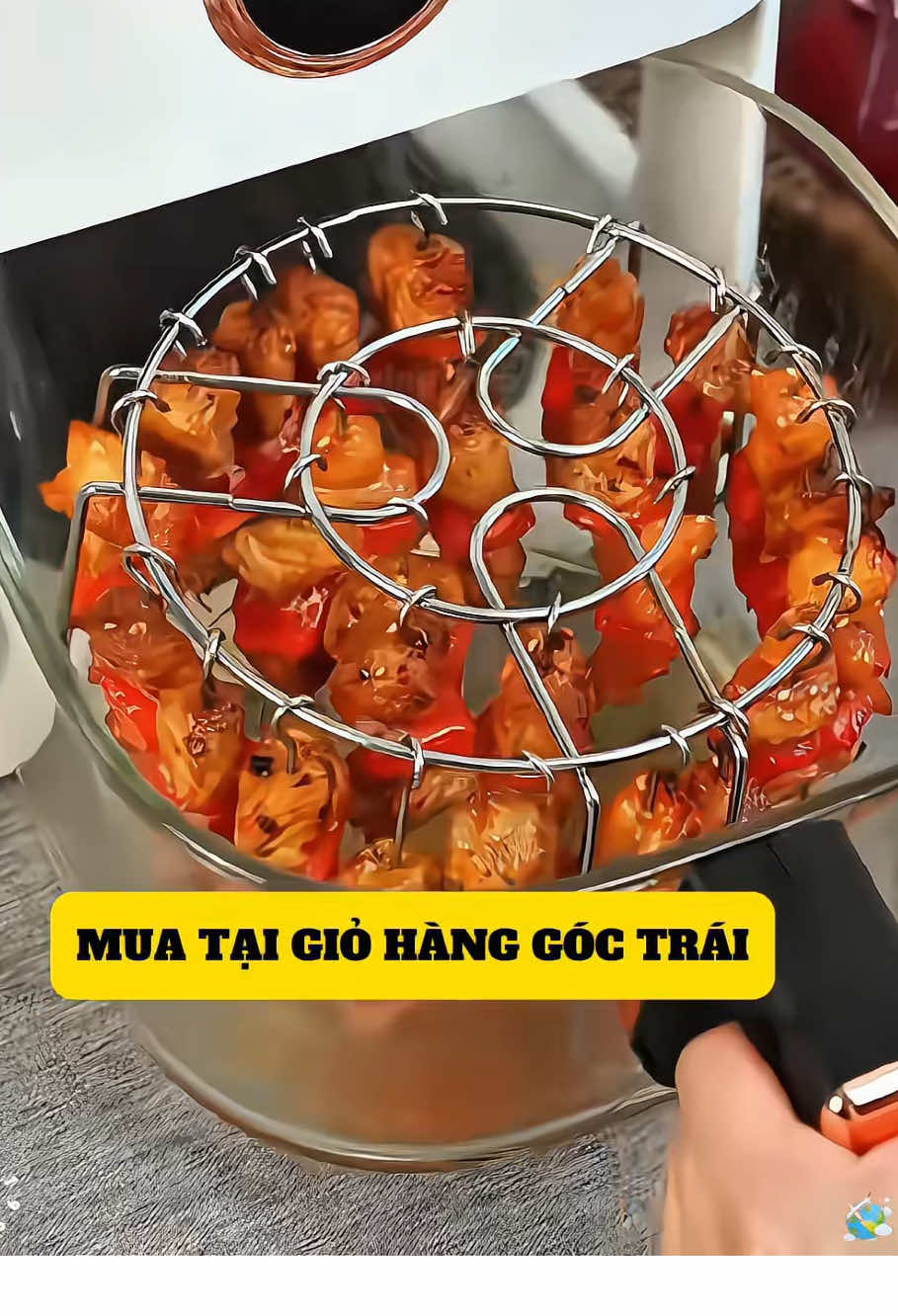 giá treo xiên thịt nướng cho nồi chiên không dầu #gianuongnoichienkhongdau #gianuongthit #xiennuongthit #xiennuongthitinox304 #lalap1995 
