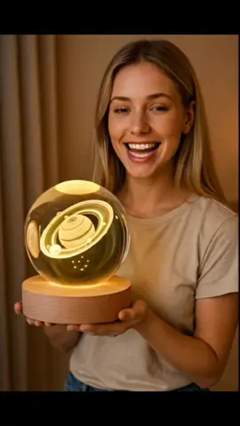 Essa luminária de bola de cristal 3d é muito linda 🥰🥰 #luminária3d #luminaria #3d #tiktokshop #casa 