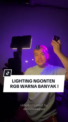 Winsi Lampu Ngonten Portable RGB, terangnya bisa 10 level. Dan tone warnanya jujur eye catching bgt buat disatuin sama background ngonten #direviewepan #lightingngonten #filllight  #lampurgb #lightinghp 