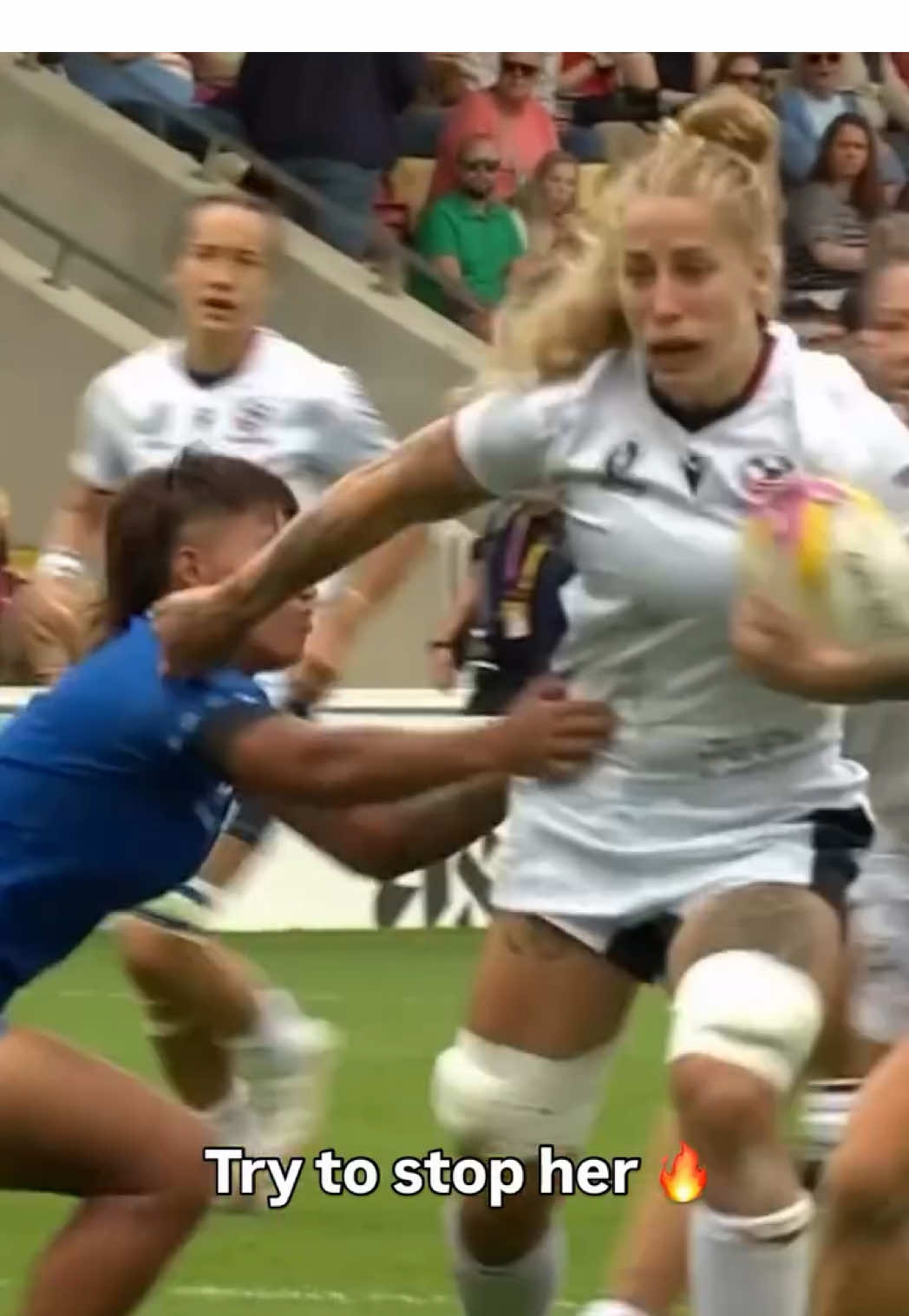 Erica Jarrell-Searcy breaking through everything in her path 😮‍💨 #RWC2025 #USAvSAM