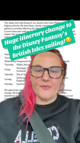 A massive change this time for the Disney Fantasy due to unfortunate weather expected in and around the UK and Ireland! #thatdclgirl #disneycruise #disneycruiseline #dcl #cruisetok 