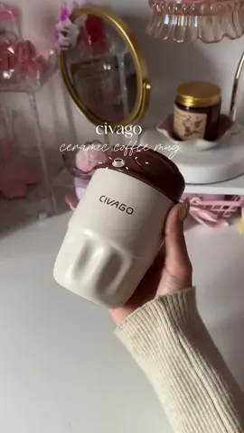 cute ceramic liner coffee mug from civago! ☕️✨ #coffeemug #ceramicliner #vacuumflask #hotcoldcup #civago 