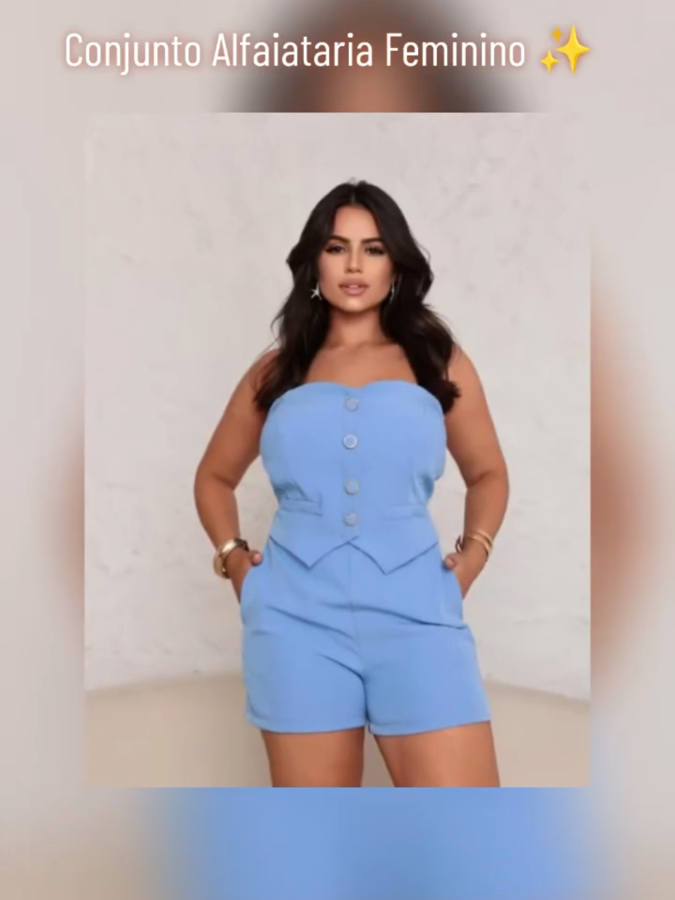 Conjunto Feminino Alfaiataria Cropped Tomara que Caia e Short link da loja nos comentários  #conjuntofeminino #conjunto  #conjuntoalfaiataria #feminino 