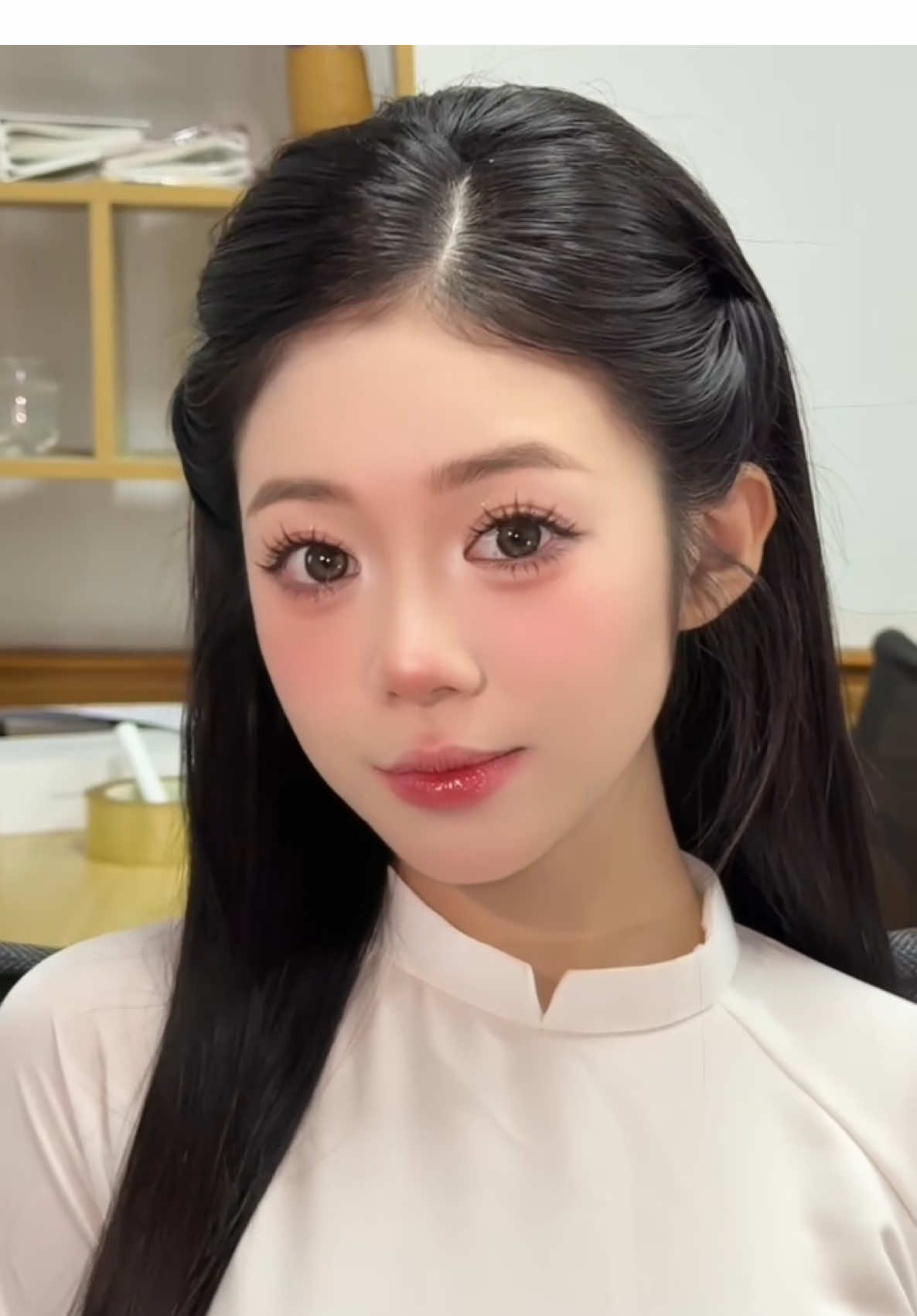 Kỷ yếu làm tóc thẳng cũng xinh lắm nè #hairtutorial #viral #xuhuong #makeuptutorial #viỉal 