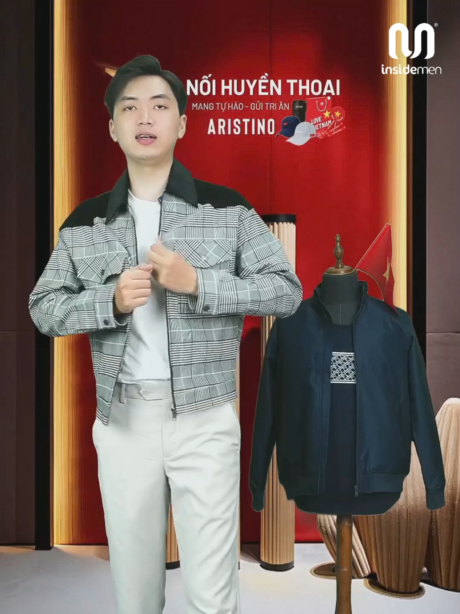 IJK043W3-Áo khoác nam form dáng cropped, mang lại vẻ trẻ trung và thời thượng,Thiết kế với 2 túi hộp phía trước, cầu vai và cổ áo phối vải nhung độc đáo. Màu sắc trung tính kết hợp họa tiết kẻ, tạo nên diện mạo năng động và cá tính.#Insidemen #MensWear #k&gvietnam #thoitrangnam #viral