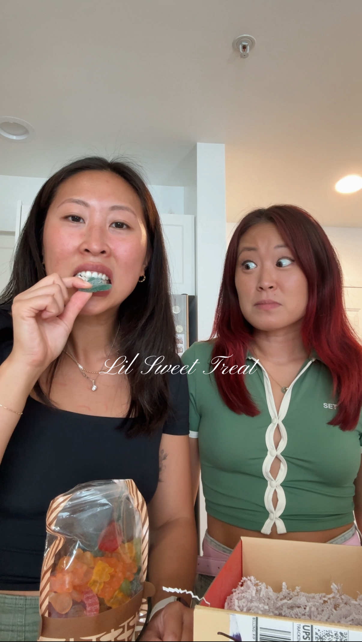 one thing about me, i love candy 🍬🤓 today my sister @justsouledout and I are trying the new @lil sweet treat farmers market signature mix 🍓🫐🧺💗 I got this PR box for being a candy connoisseur on her tiktok, engaging with creators and brands and candy lover pays off, thank you @elly candy 💗#tastetest 