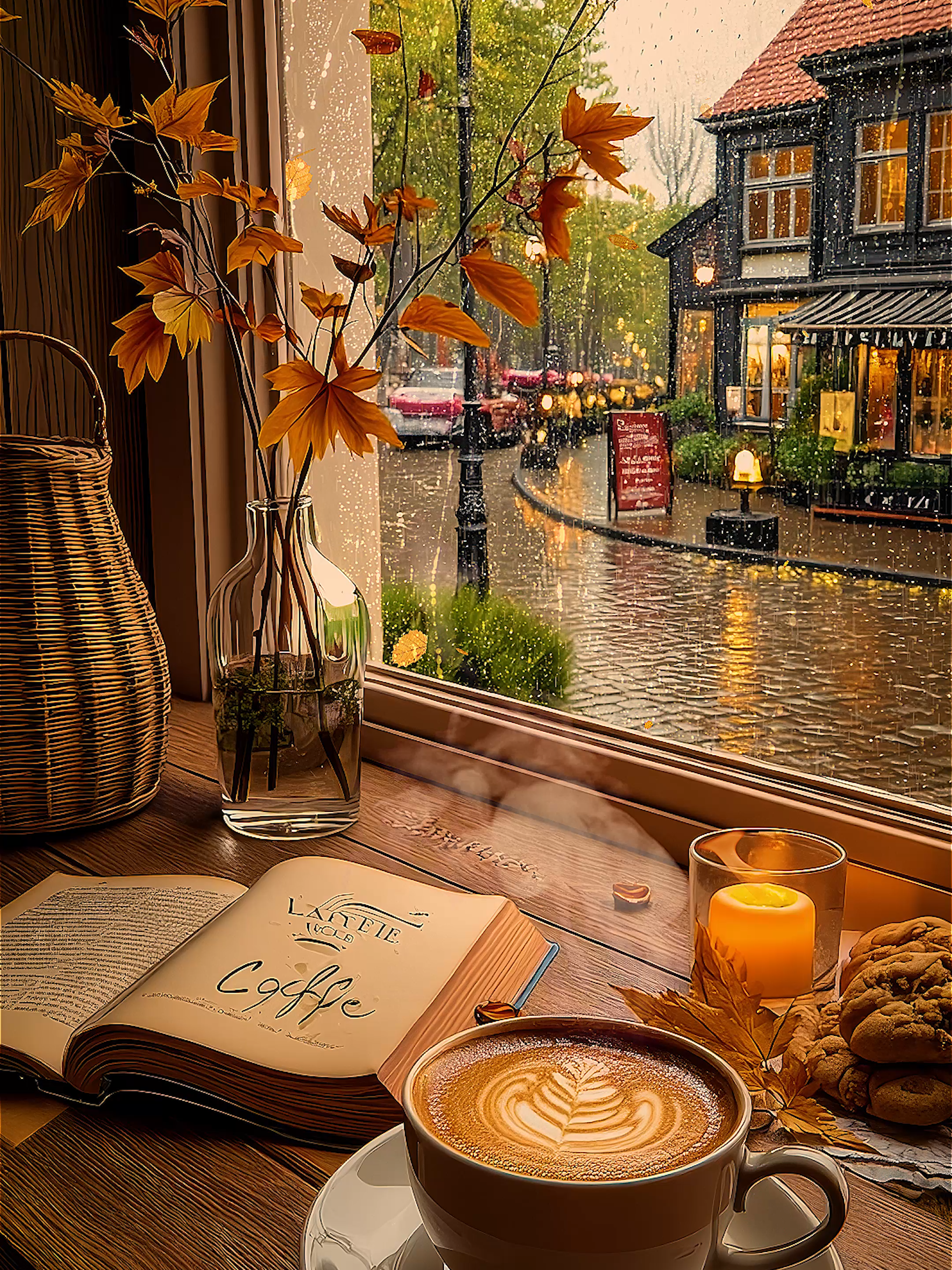 Rainy café window, steaming latte & page turns. ☕🌧️📖 ⠀ ⠀ Cozy café ambience • rain on glass, gentle page flips, soft cup sounds for reading, study and sleep ⠀ ⠀ #rainambience #cafevibes #coffeetime #readingnook #cozyhome #relaxingvideo #slowliving #ambientvibes #asmrsounds #ambiancehometv