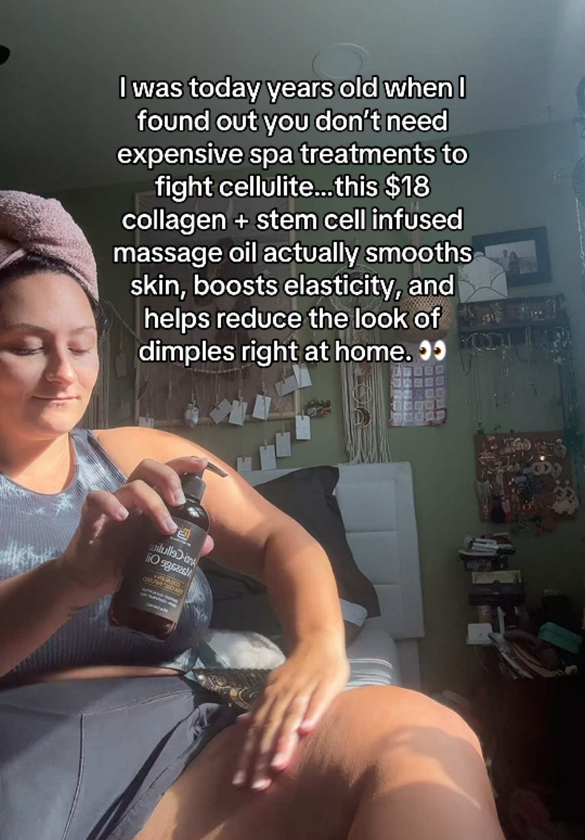 smooth, firm & glow ✨ this anti-cellulite collagen massage oil reduces dimples, restores skin texture & hydrates for spa-like results at home  #cellulitereduction #cellulite #bodycare #skincaretips #tiktokshoprestock  How to get rid of cellulite 