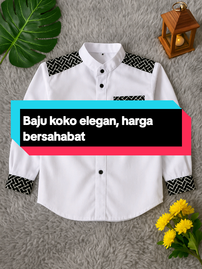 Baju Koko Anak Modern & Stylish – Nabil Putih | Nyaman & Keren untuk Semua Acara!Caption: 
