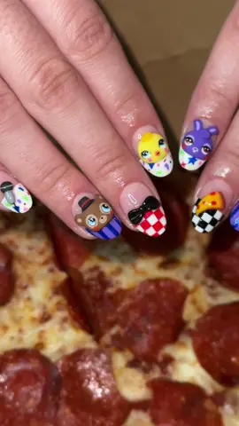 FNAF x LPS!?!? I’m obsessed with how this set came out 😭 My @mpfbrushnails came in clutch for this set also with how many small thin details I had to do✨ @Littlest Pet Shop  #nailartist #fypシ #fnaf #lps #nailtech 