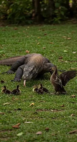 Unexpected Predator vs Fearless Mother Duck -- -- -- #komododragon #duckrescue #animaldrama #viralwildlife #aivideo