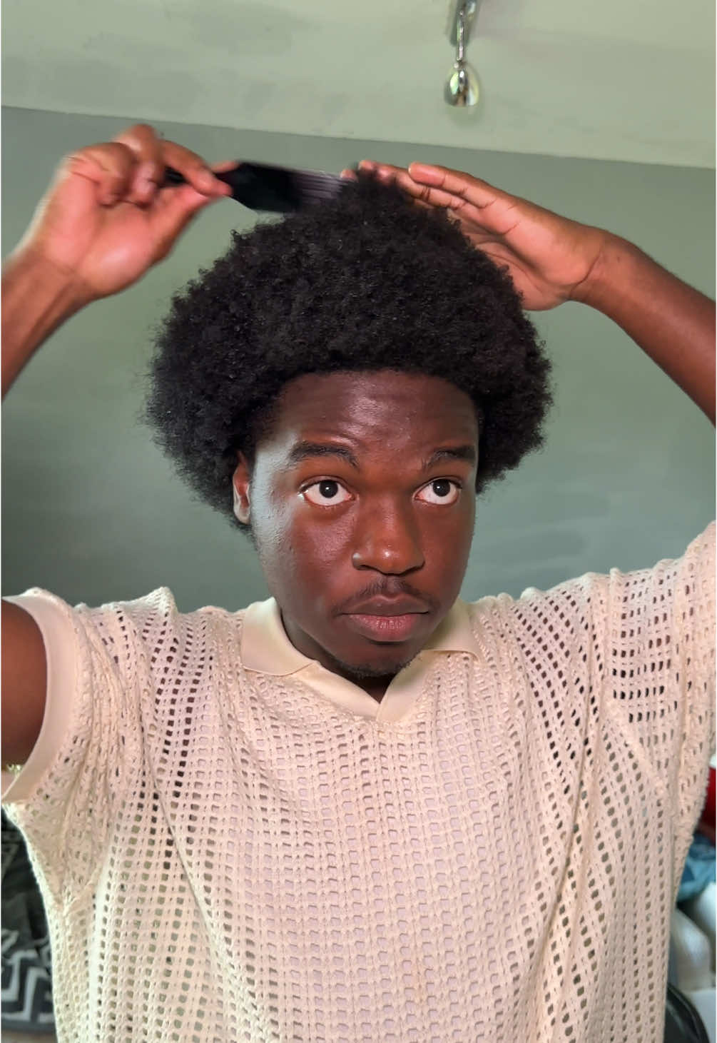 Afro daily routine  #4chair #hairtok #fyp #afro 