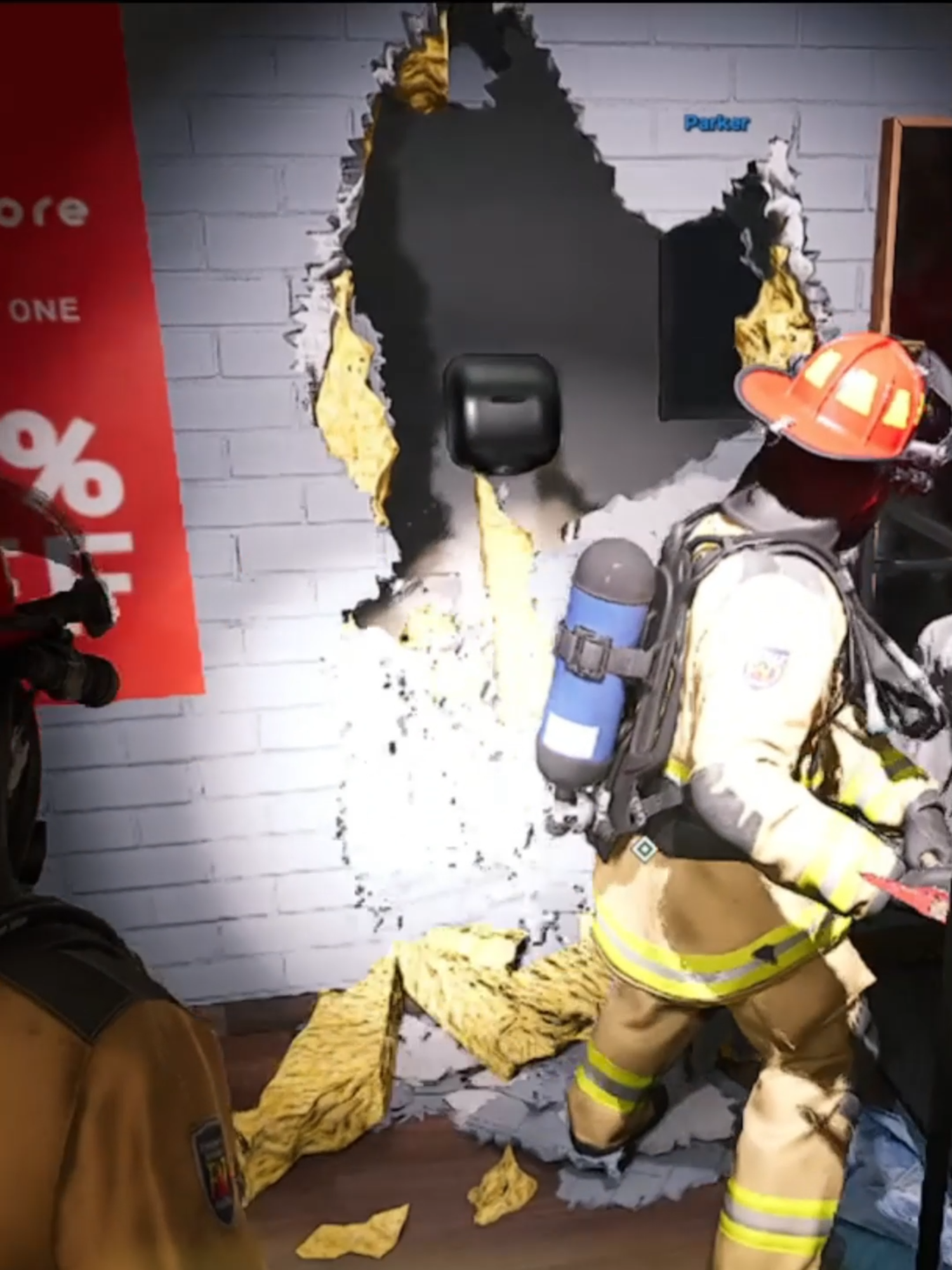 Firefighters Breaking Down Walls in Firefighting Simulator Ignite!