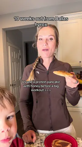 Lead the way mamas 🫡🫡😂😂 I’ll forever share my quick carb sources with him.  #momswhoworkout #MomsofTikTok #hyroxtraining 