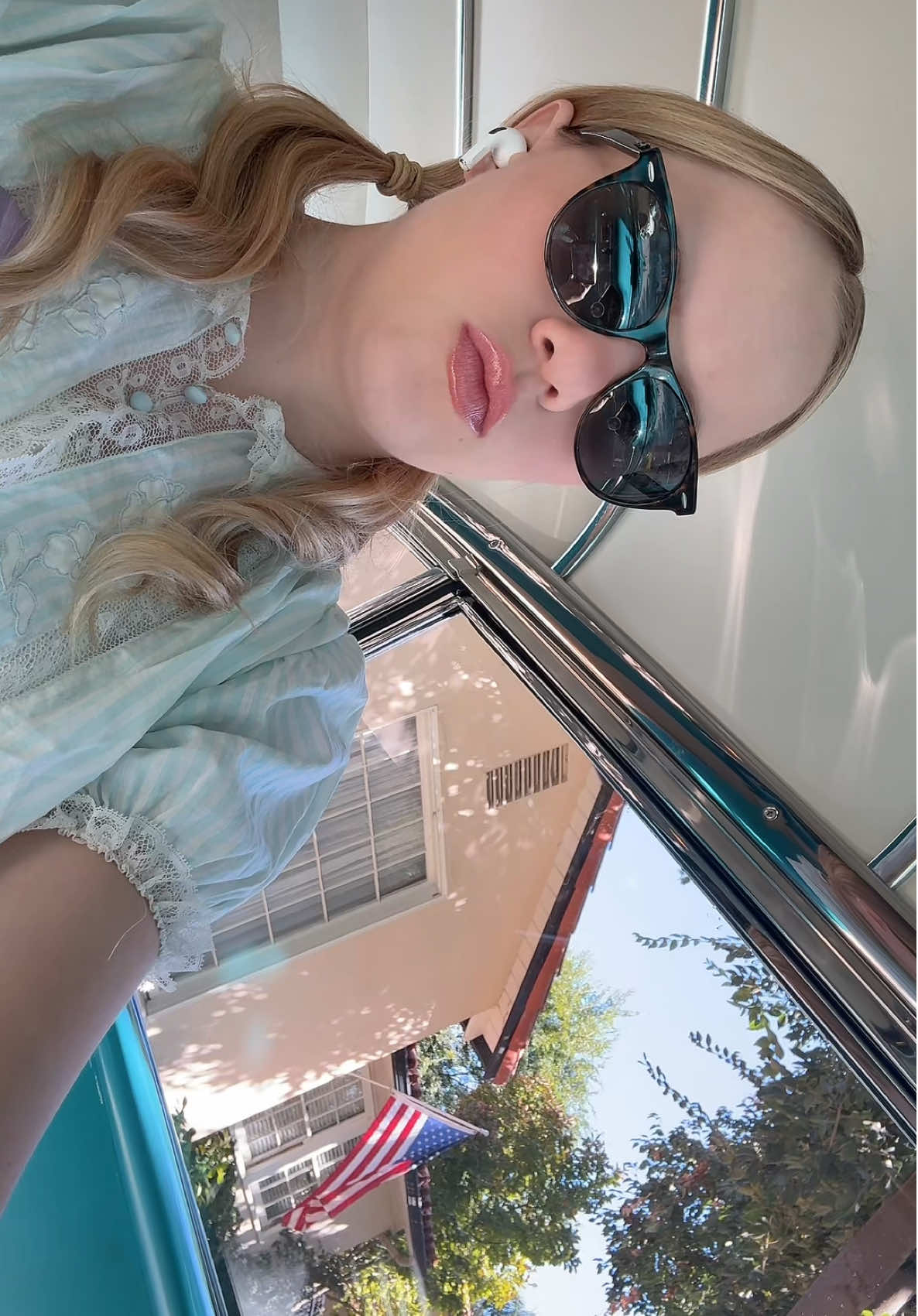 #OOTD a drive in the ‘55, estate sales, meeting my friends😌🫶🏻 #vintagestyle #classiccar #chevybelair #vintagefashion  