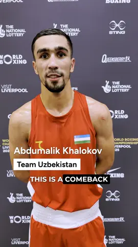 Paris 2024 gold medalist🥇Abdumalik Khalokov of Team Uzbekistan defeated Mehmethan Cinar of Turkey via unanimous decision 🥊 and has the goal of bringing a gold medal from the World Boxing Championships to his home country 🇺🇿   #TimeForWorldBoxing #NewEra #Boxing #ExceedBoxing #WorldBoxingChampionshipsLiverpool2025