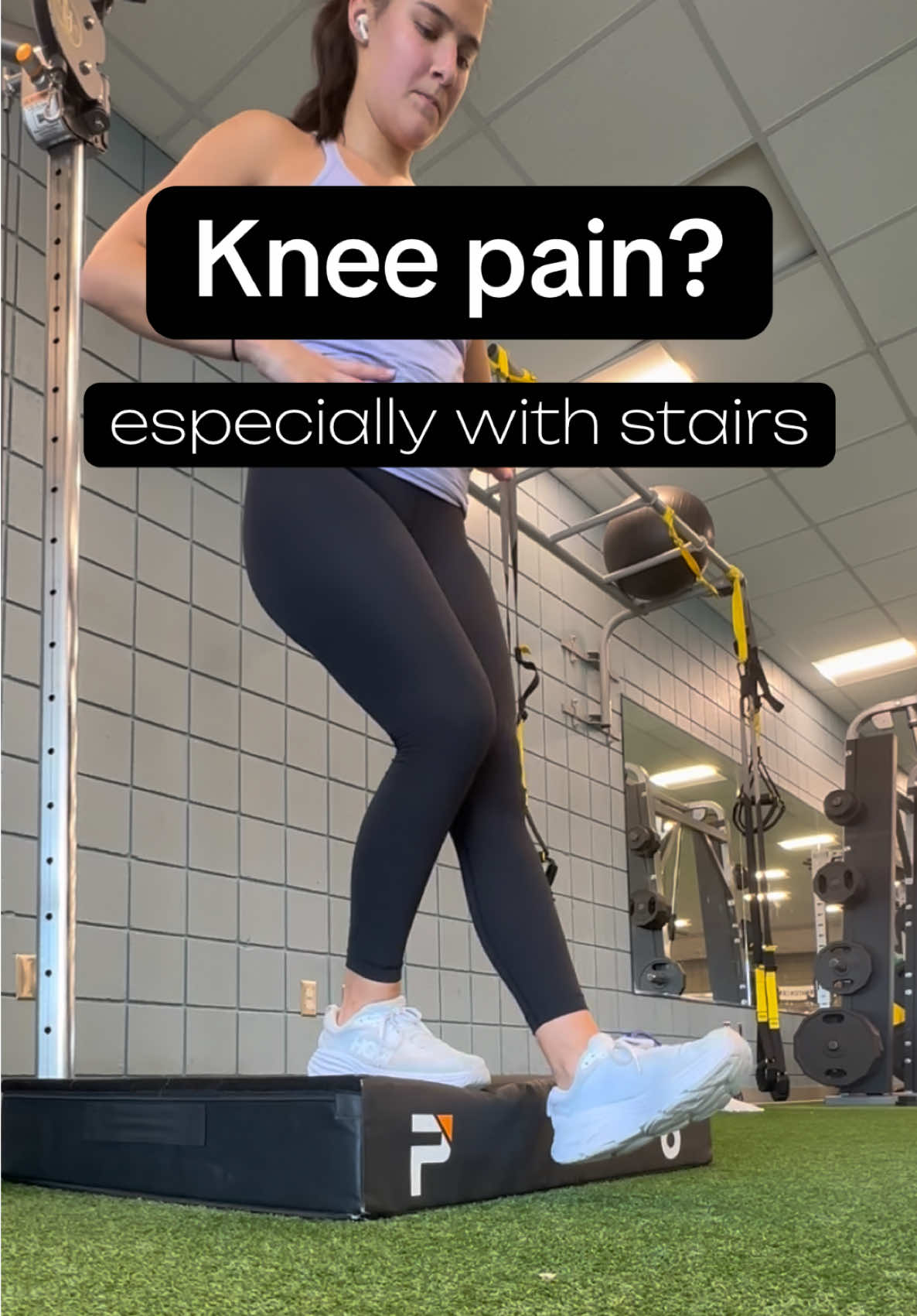 Do you have knee pain? Does that pain get worse with stairs? Maybe you avoid your stairs because the pains too much. Try this out! You can start with a lower step OR don’t drop the foot all the way to the ground. Let me know how it goes! #kneepain #physicaltherapy