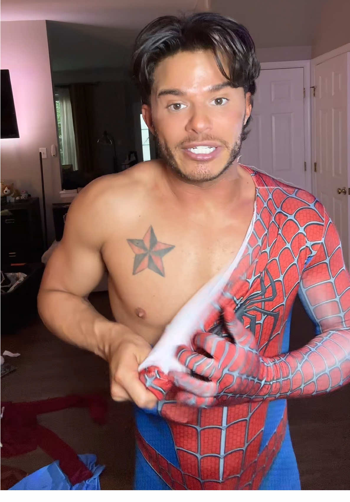 Wanna try costumes on? #costumes #halloweencostumes #spiderman #costumefail 
