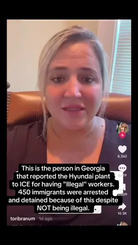 I just can’t stand people like this… such a hypocritical, talking about the “well being” of the workers… so concerned about them that she made them go to jail. Please don’t give her 5 min of fame….God’s justice will be served.   #toribranum #hiunday #raid #ice #immigrant 