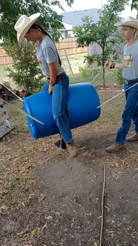 Got the new bull rope set and on the bucking barrel! Working out some kinks with @Colby_Shuman before we go to the practice pen tomorrow. #rodeo #bullriding #country #newgear #training