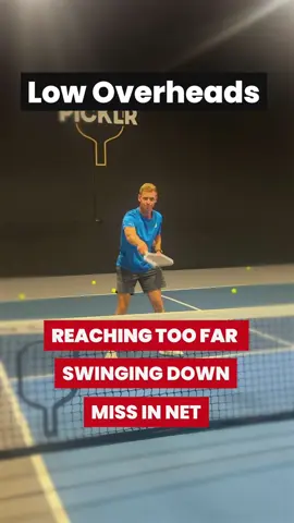 One of the most overlooked shots is a low overhead! Here’s what to do, and not to do! 🤯💪🏼  @JOOLA Pickleball @The Picklr  Like, Follow, and Share to help your friends on their #pickleballjourney 💙 The link in our bio connects our newsletter, YouTube channel, and website!  #pickleball #pickleballislife #pickleballrocks #pickleballaddict             